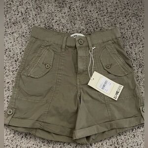 Love Olive Cargo Shorts for Women